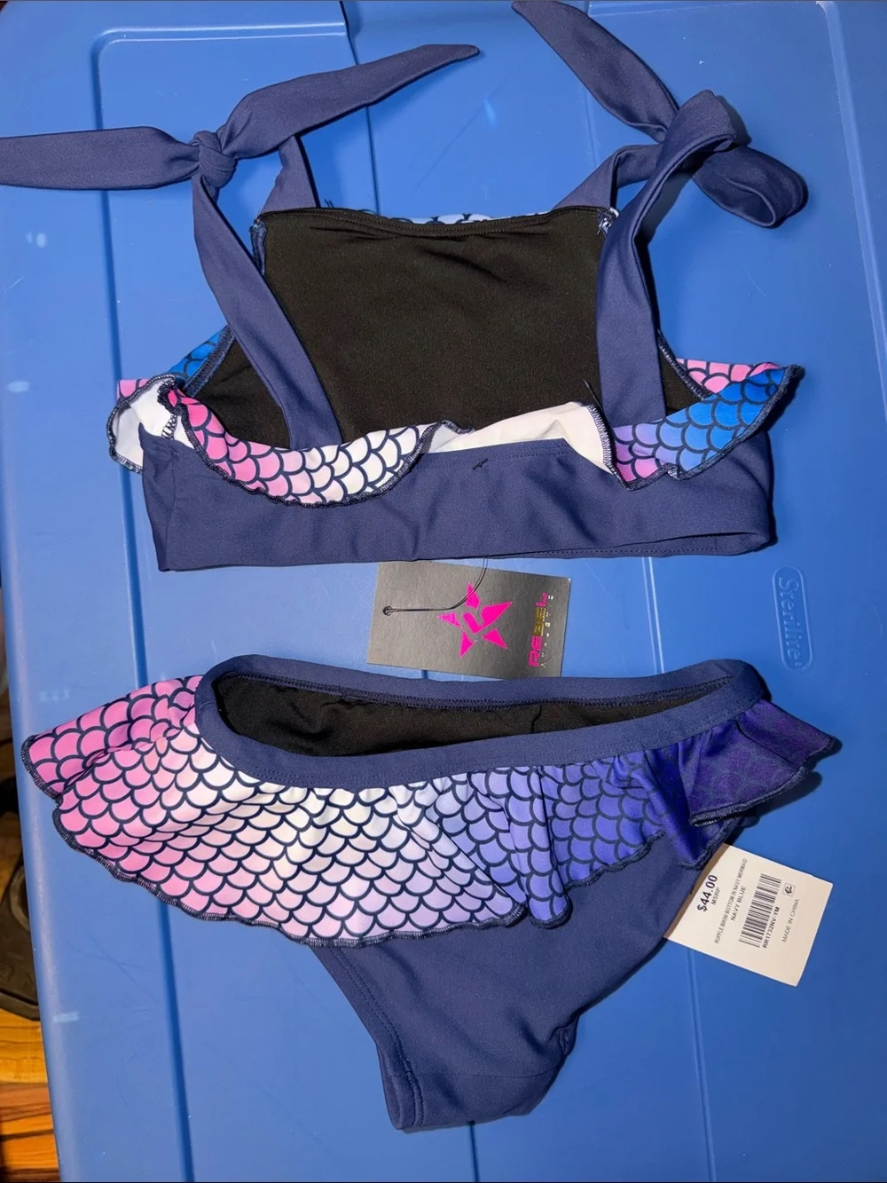 Rebel athletic ruffle bikini in navy mermaid